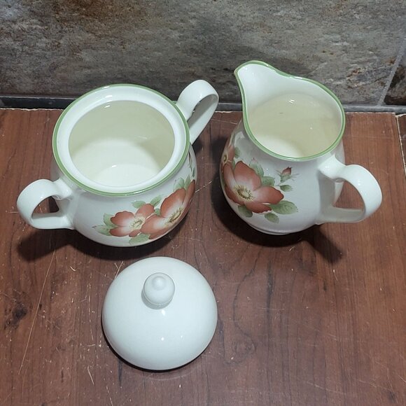 Vintage Keltcraft by Noritake Wild Rose Creamer & Sugar Set Ireland - Picture 4 of 10